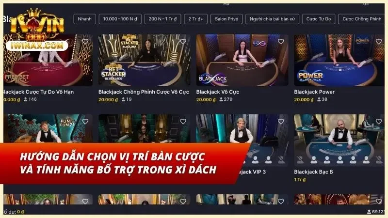 Bật mí các bước giúp chọn vị trí bàn cược và sử dụng tính năng bổ trợ