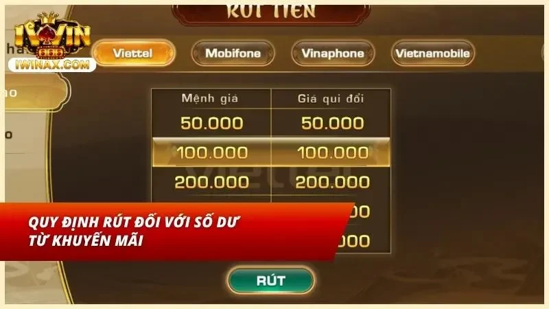 Cổng game có quy định rút riêng đối với số dư từ khuyến mãi mà anh em cần phải biết